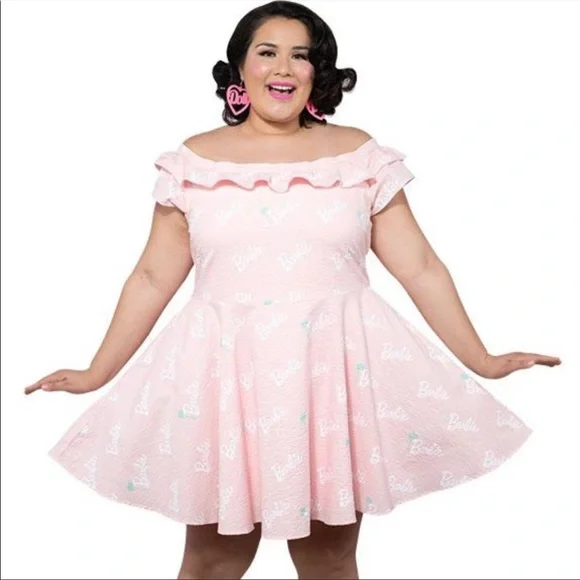 NIB Stitch Shoppe X Barbie™ Palm Tree Logo "Lizzy" Date Night Dress Size 1X - Picture 4 of 8